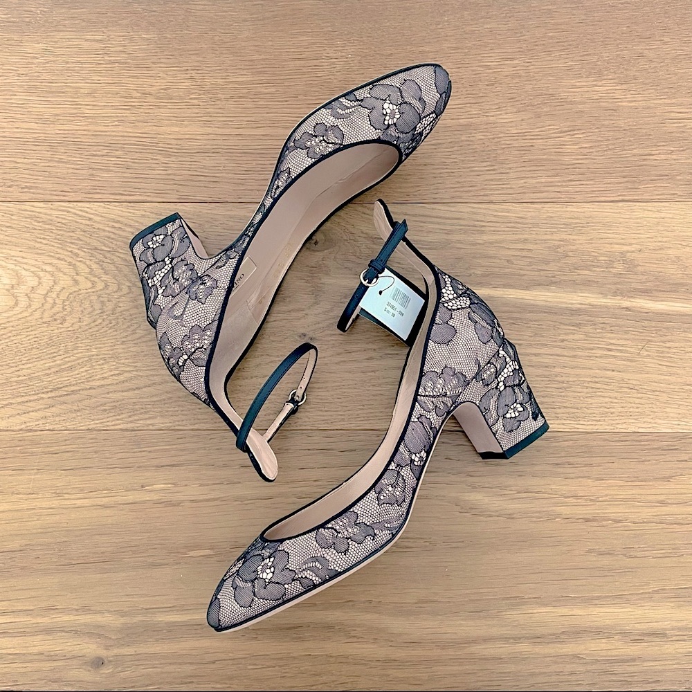 VALENTINO Lace Block-heel Pumps IT39